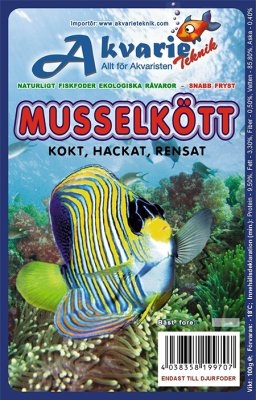 Akvarie Teknik - Hakkede Muslinger - 6 x 100gr. til kr. 100,- ( fragtfrit )